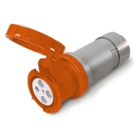 Pin and Sleeve Connector - 60A, 125/250V, 12H, 3-Pole 4-Wire Grounding, Watertight (IP67), Orange