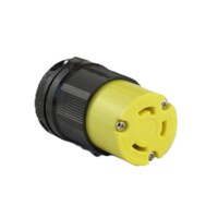 Twisting Female Connector - 30A, 125, 2-Pole 3-Wire Grounding, Yellow Polycarbonate