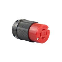 Twisting Female Connector - 20A, 3 Phase Wye 480V, 2-Pole 3-Wire Grounding, Red Nylon