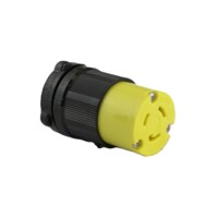 Twisting Female Connector - 20A, 125V, 2-Pole 3-Wire Grounding, Yellow Polycarbonate