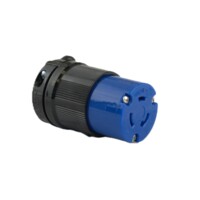 Twisting Female Connector - 20A, 250V, 2-Pole 3-Wire Grounding, Blue Polycarbonate