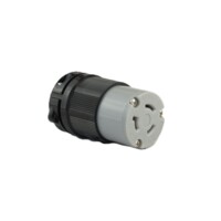Twisting Female Connector - 20A, 277V, 2-Pole 3-Wire Grounding, Grey Nylon