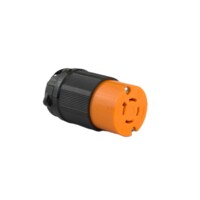Twisting Female Connector - 20A, 125/250V, 3-Pole 4-Wire Grounding, Orange Polycarbonate