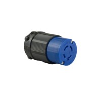 Twisting Female Connector - 20A, 3 Phase Wye, 250V, 2-Pole 3-Wire Grounding, Blue Polycarbonate