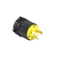 Twisting Male Plug - 30A, 125V, 2-Pole 3-Wire Grounding, Yellow Polycarbonate