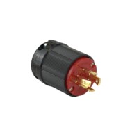 Twisting Male Plug - 20A, 3 Phase Wye 480V, 2-Pole 3-Wire Grounding, Red Nylon