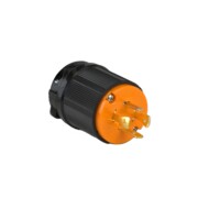 Twisting Male Plug - 20A, 125/250V, 3-Pole 4-Wire Grounding, Orange Polycarbonate