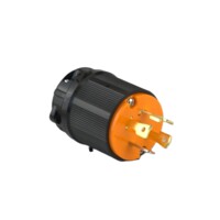 Twisting Male Plug - 30A, 125/250V, 3-Pole 4-Wire Grounding, Orange Polycarbonate