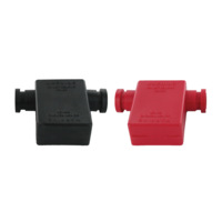 Battery Terminal Covers, 2/0GA Flag-Style, Black & 1 Red (1 Pair)