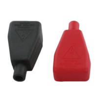 Battery Terminal Covers, 6-4GA Straight, 1 Black & 1 Red (1 Pair)