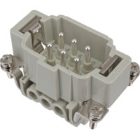 Male Insert - E Series Screw Terminal Connection - 6 Poles - 600V/16A