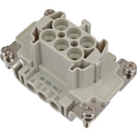 Female Insert - E Series Screw Terminal Connection - 6 Poles - 600V/16A