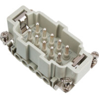 Male Insert - E Series Screw Terminal Connection - 10 Poles - 600V/16A