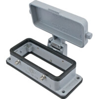 Panel Mounting Base - E Series - Locking Lever C-Type - 2 Levers - w/ Metal Cover