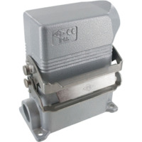 10 Pole Inserts - 600V/16A Side Entry Hood - Double Lever Mounting Surface Panel Base - M25/M20 Thread Size