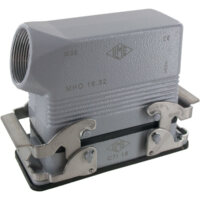 16 Pole Inserts - 600V/16A Side Entry Hood - Double Lever Mounting Panel Base - M32 Thread Size