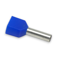 2 X 14 AWG Insulated Twin Ferrules - 10mm - Blue - 250pcs