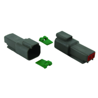 2-Way Receptacle; DT-Series Housing+Wedgelock Set (#DT04-2P + W2P)