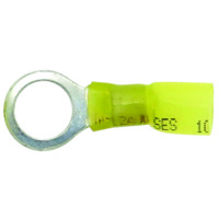12-10GA (Yellow) 'Crimp & Shrink' Ring Terminals, 3/8