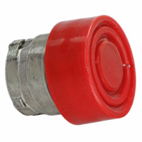 Booted Push Button Spring Return - Chromium Plated Metal Bezel - Red