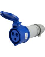 IP44 CONNECTOR 30A  250VAC  2P 3W  SPLASHPROOF