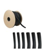 3/8"ID Black Convoluted Tubing/Split Loom (Polyethylene) - 250' Spool