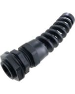 1/2" NPT Nylon Cord Grips with Strain Relief - 0.23" - 0.47" - Black