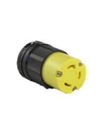 TWISTING FEMALE CONNECTOR, 30A 125VAC 1PH, 2P3W, YELLOW POLYCARBONATE