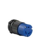TWISTING FEMALE CONNECTOR, 30A 250VAC 1PH, 2P3W, BLUE POLYCARBONATE