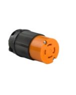 TWISTING FEMALE CONNECTOR, 30A 125/250VAC 1PH, 3P4W, ORANGE POLYCARBONATE