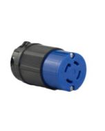 TWISTING FEMALE CONNECTOR, 30A 250VAC 3PH, 3P4W, BLUE POLYCARBONATE