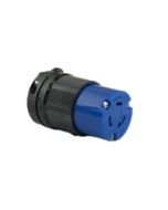 TWISTING FEMALE CONNECTOR, 20A 250VAC 1PH, 2P3W, BLUE POLYCARBONATE