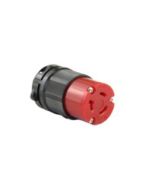 TWISTING FEMALE CONNECTOR, 20A 480VAC 1PH, 2P3W, RED NYLON