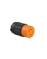 TWISTING FEMALE CONNECTOR, 20A 125/250VAC 1PH, 3P4W, ORANGE POLYCARBONATE