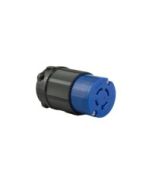 TWISTING FEMALE CONNECTOR, 20A 250VAC 3PH, 3P4W, BLUE POLYCARBONATE