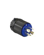 TWISTING MALE PLUG, 30A 120/208VAC 3PH Y, 4P5W, BLUE NYLON