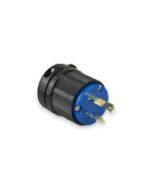TWISTING MALE PLUG, 20A 250VAC 1PH, 2P3W, BLUE POLYCARBONATE