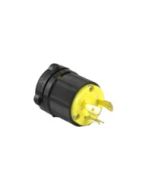 TWISTING MALE PLUG, 30A 125VAC 1PH, 2P3W, YELLOW POLYCARBONATE
