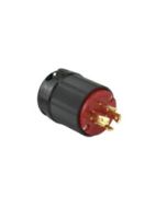 TWISTING MALE PLUG, 20A 480VAC 3PH, 3P4W, RED NYLON