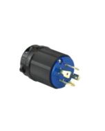 TWISTING MALE PLUG, 30A 250VAC 3PH, 3P4W, BLUE POLYCARBONATE