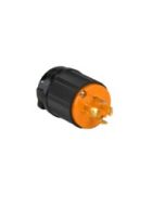TWISTING MALE PLUG, 20A 125/250VAC 1PH, 3P4W, ORANGE POLYCARBONATE