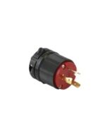 TWISTING MALE PLUG, 20A 480VAC 1PH, 2P3W, RED NYLON