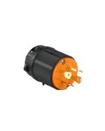 TWISTING MALE PLUG, 30A 125/250VAC 1PH, 3P4W, ORANGE POLYCARBONATE