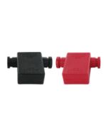 BATT TERM BOOT [FLAG] 2/0GA BLACK/RED 1PAIR