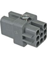 FEMALE INSERT - 7P+Ground 10A - MAX 250V GRAY & BLACK