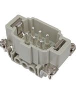 MALE INSERT - 6P+Ground 16A MAX - 600V SCREW TERMINAL WITH WIRE PROTECTION