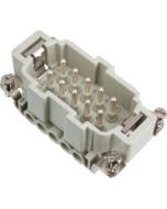 MALE INSERT - 10P+Ground 16A MAX - 600V SCREW TERMINAL WITH WIRE PROTECTION