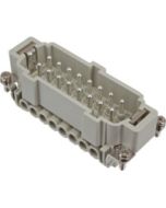 MALE INSERT - 16P+Ground  16A MAX - 600V  SCREW TERMINAL WITH WIRE PROTECTION