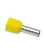 2 x 10 AWG Insulated Twin Ferrules - 14mm - Yellow - 100pcs