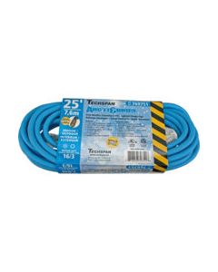 25FT ArctiCord Blue Extension Cord, Single-Tap, 16/3, 13A, 1625W